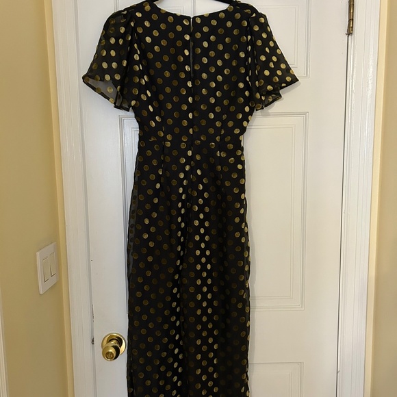 Anthropologie ASTR The Label Metallic Polka Dot Jumpsuit - Size Small - Picture 9 of 9